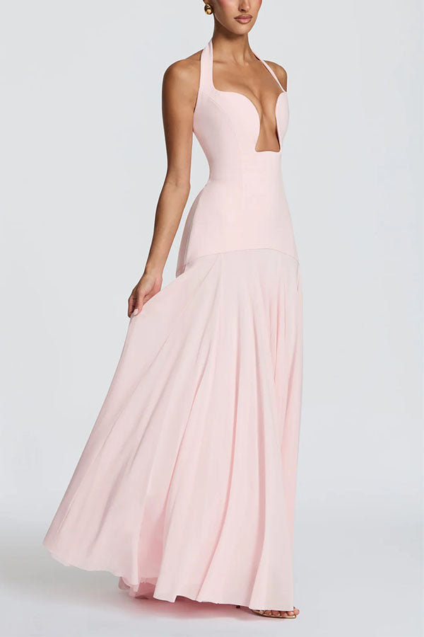 Seraphina Deep V Maxi Dress-Consonak