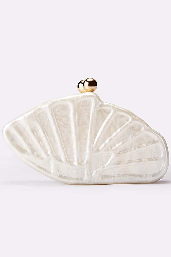 Fashion Acrylic Shell Fan Clutch-consonak