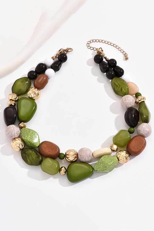 Bohemian Forest-style Resin Necklace-consonak