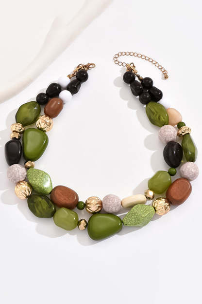 Bohemian Forest-style Resin Necklace-consonak