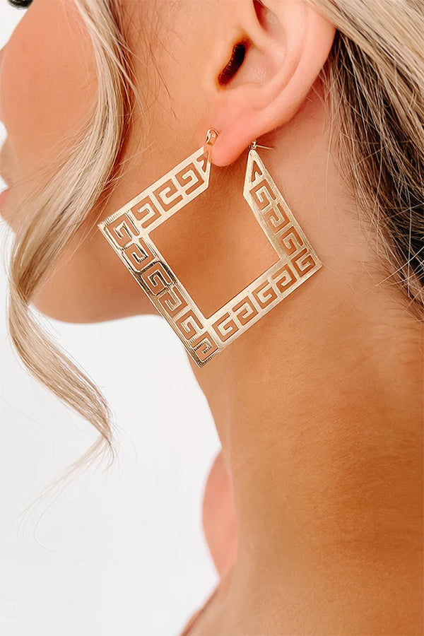 Hollow Geometric Pattern Earrings-consonak