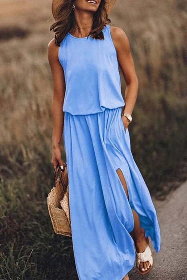 Giselle Loose Fit Slit Maxi Dress-consonak