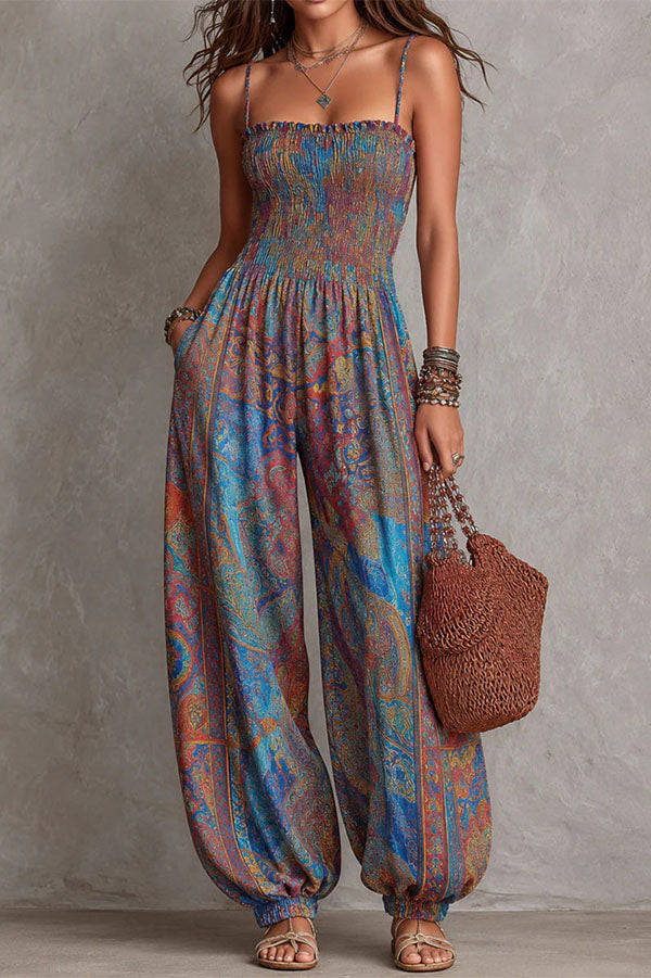 Maya Boho Chic Patchwork Jumpsuit-Consonak