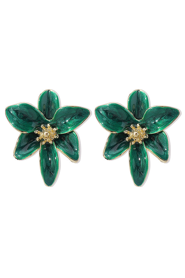 Vintage Colorful Enamel Flower Stud Earrings-consonak