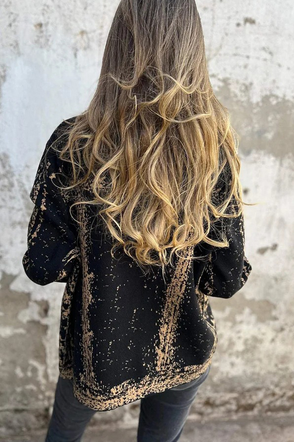 Fashionable Lapel Metal Buckle Casual Loose Jacket-consonak