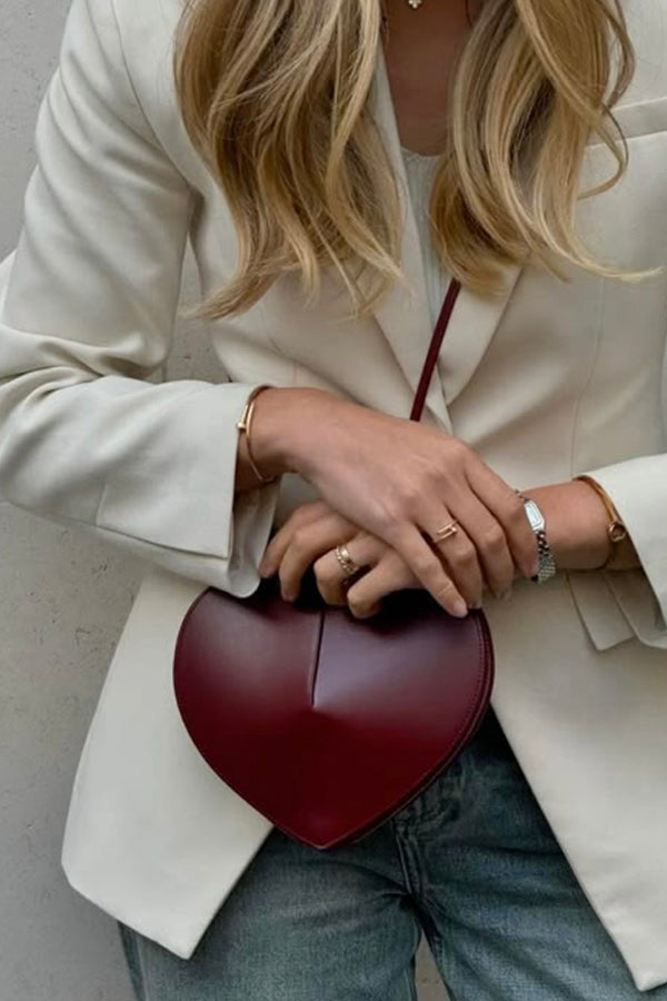 Fashionable Heart Genuine Leather Shoulder Crossbody Bag-consonak