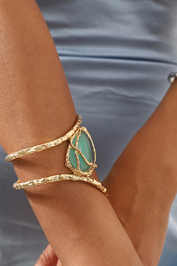 Fashionable Lava Texture Irregular Opening Bracelet-consonak