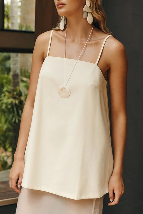 Sloane Square Neck Adjustable Shoulder Straps A-line Top-consonak