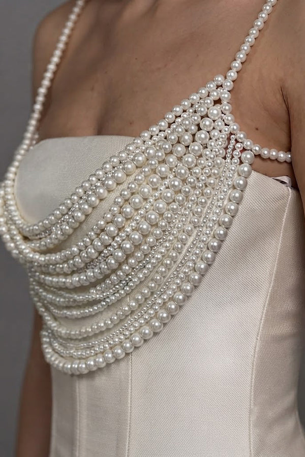 Multi-layer Faux Pearl Bra-Consonak