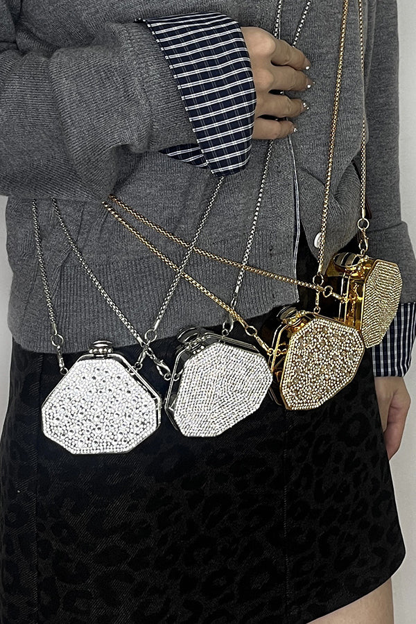 Fashionable and Personalized Diamond Mini Crossbody Bag-consonak