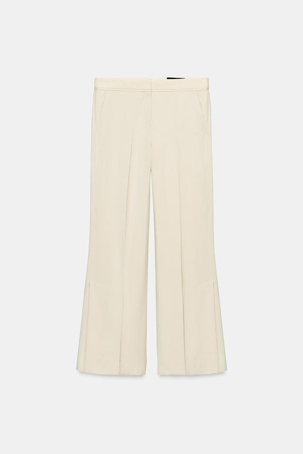 Kortnie Linen Blend Tassel Hem Halter A-line Top and High Rise Pocket Wide Leg Slit Pants Set-consonak