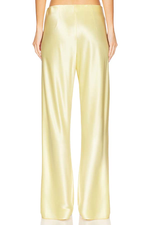 Odessa Satin Floral Lace Hem Strapless Tank and Mid Rise Wide Leg Pants Set-consonak