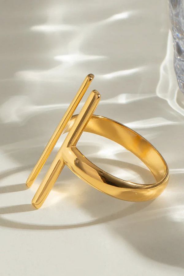 Fashion Stainless Steel Simple Line Ring-consonak