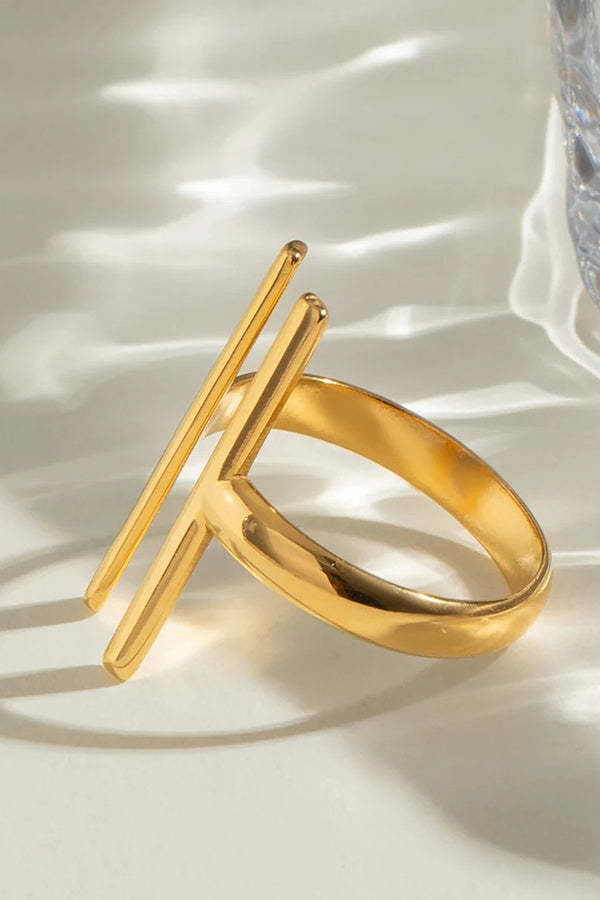 Fashion Stainless Steel Simple Line Ring-consonak