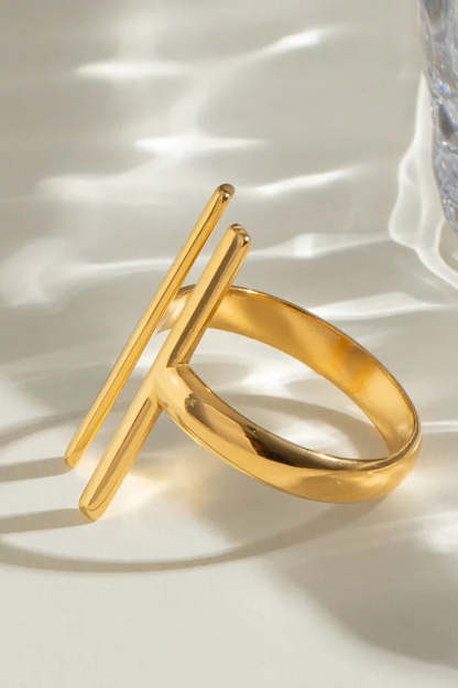 Fashion Stainless Steel Simple Line Ring-consonak