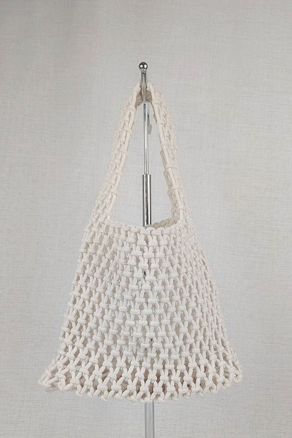 Lazy Style Fishnet Woven Tote Bag-consonak