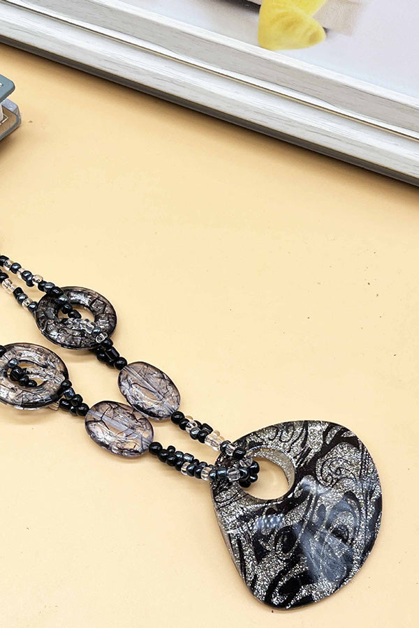 Leopard Print Long Geometric Accessories Necklace | Consonak