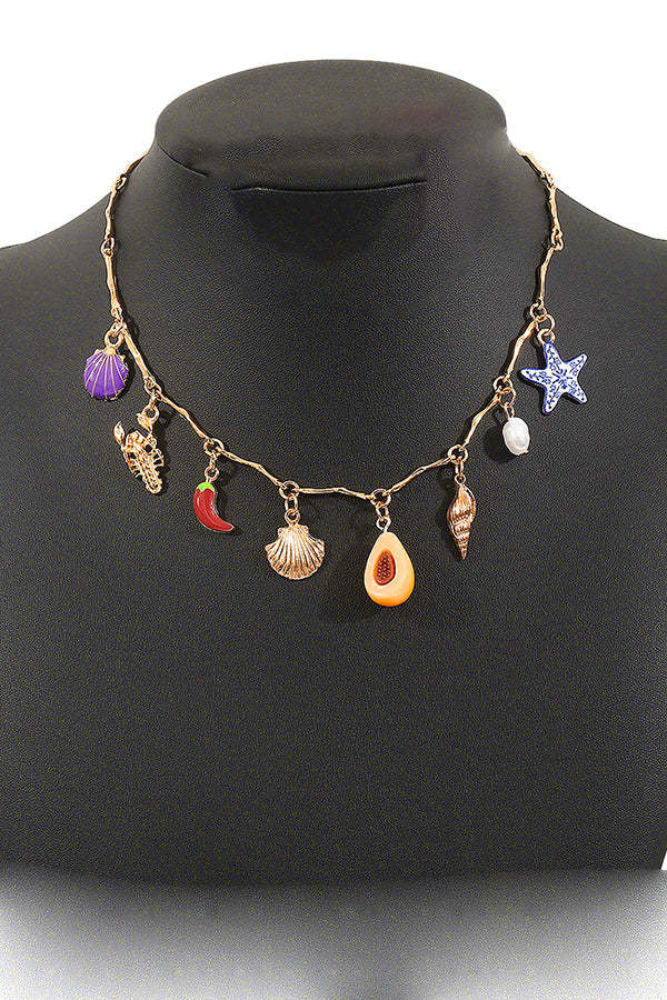 Bohemian Ocean Style Rice Bead Necklace-consonak