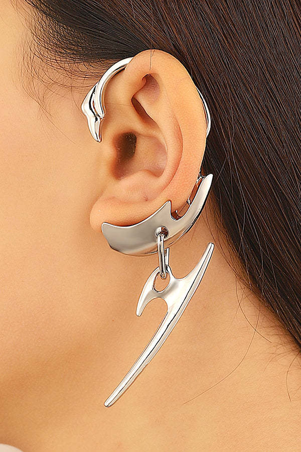 Thorn Spine Skeleton Mechanical Wind Earhook-consonak