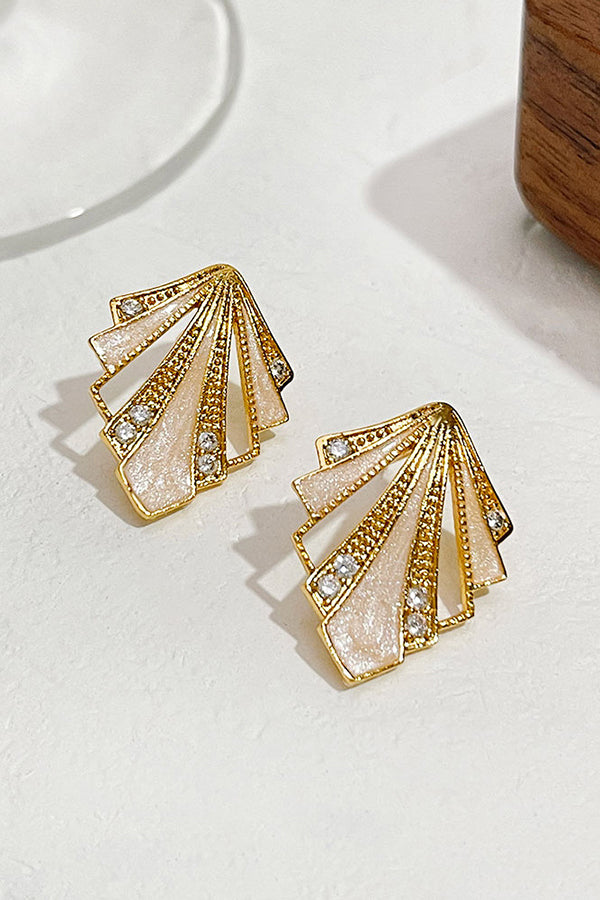 Fashionable Hollow Enamel Diamond Earrings-consonak