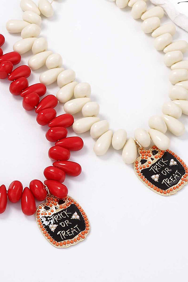 Halloween Simple Beaded Owl Pendant Necklace-consonak