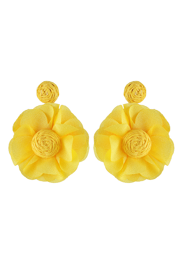 Bohemian Resort Style Fabric Flower Earrings-consonak