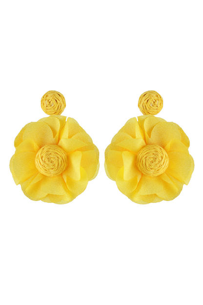 Bohemian Resort Style Fabric Flower Earrings-consonak