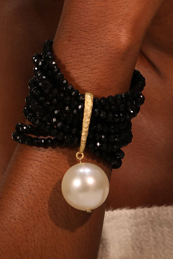Multi-strand Faux Crystal Bead Bracelet-Consonak