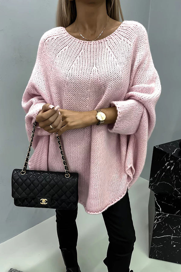 Remember Me Knit Crew Neck Poncho Loose Sweater | Consonak