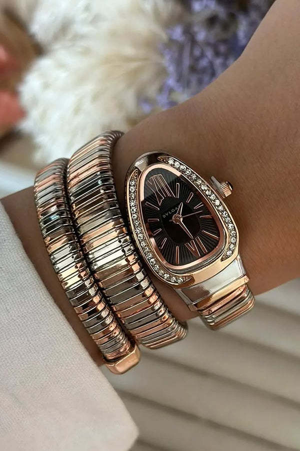 Fashionable Quartz Snake Bracelet Watch-consonak