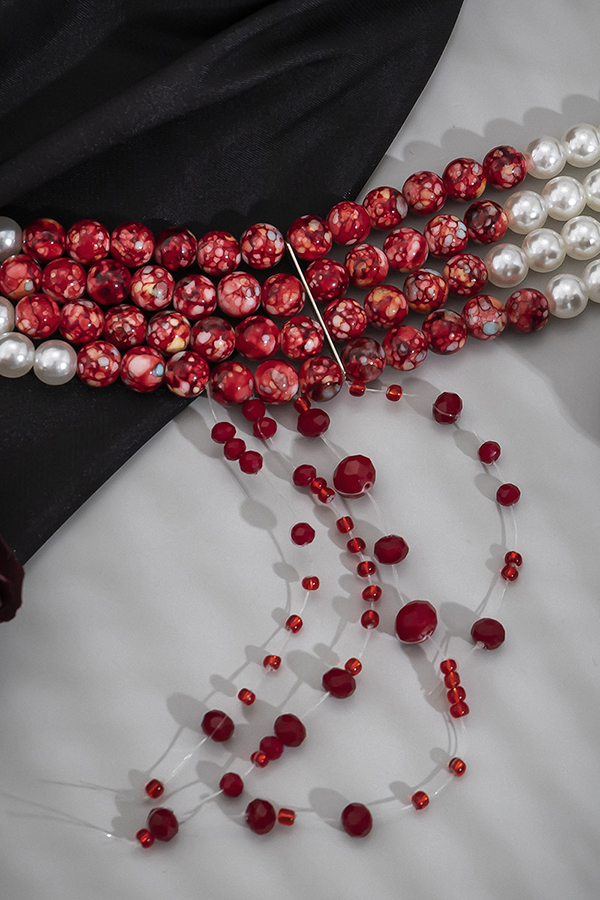 Gothic Blood Drop Tassel Halloween Personalized Necklace-consonak