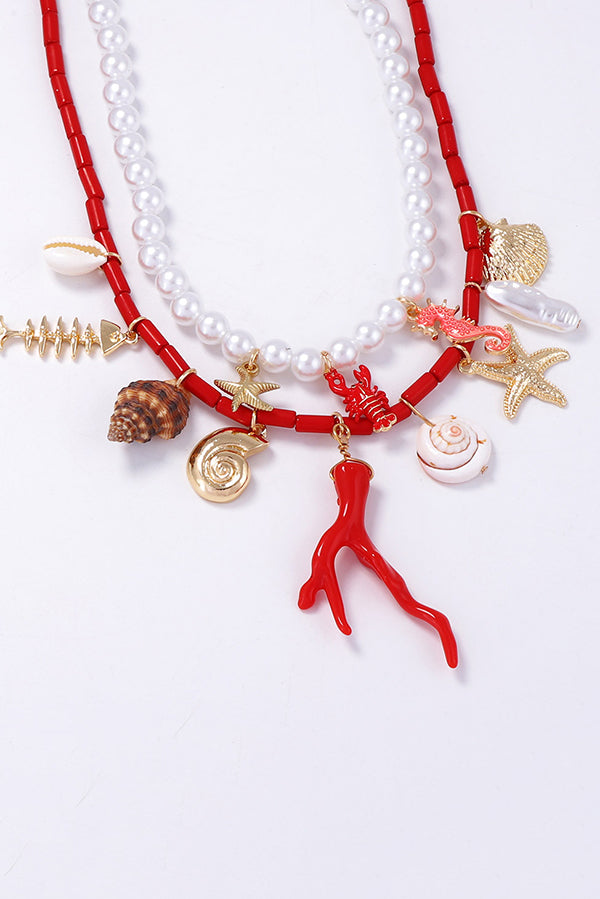 Ocean Resort Style Stacked Beaded Necklace-consonak