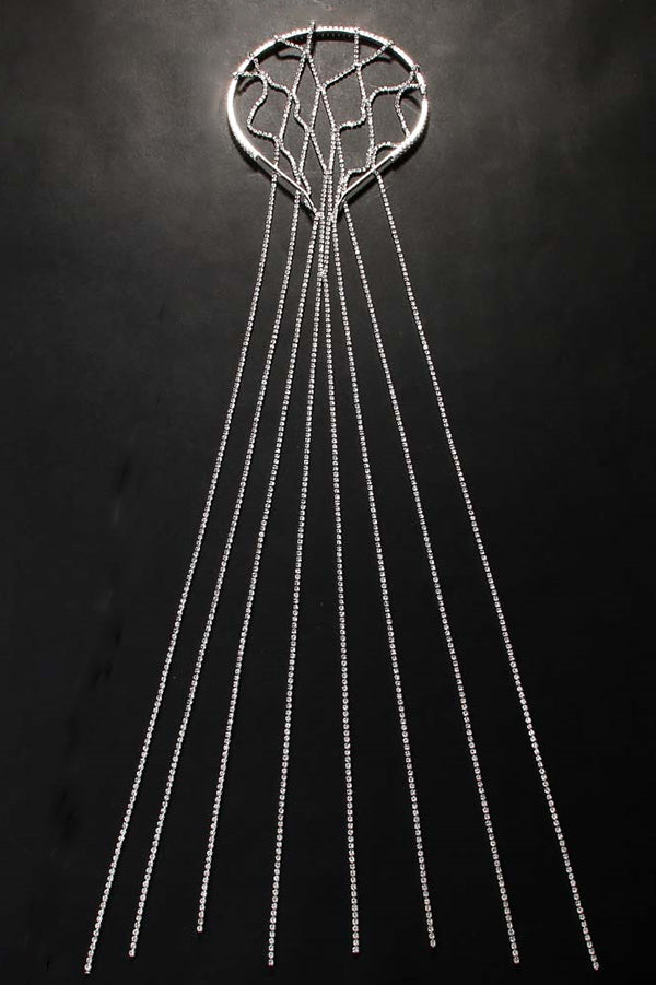 Fashionable and Light Luxury Rhinestone Tassel Headband-consonak