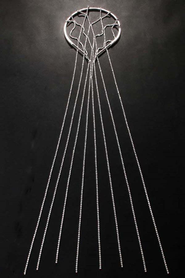 Fashionable and Light Luxury Rhinestone Tassel Headband-consonak