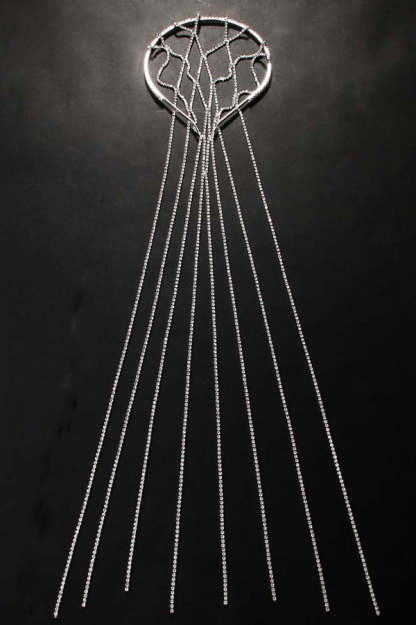 Fashionable and Light Luxury Rhinestone Tassel Headband-consonak