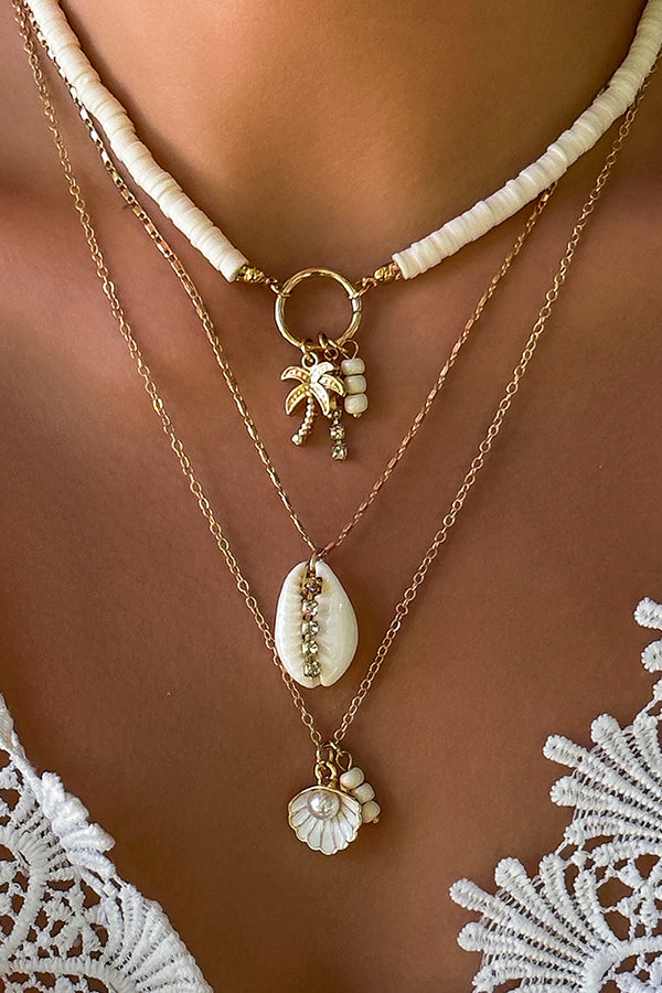 Bohemian Imitation Pearl Shell Multi-layered Necklace | Consonak
