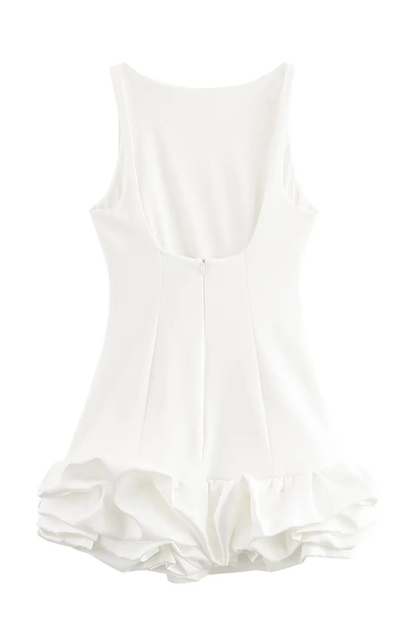 Born To Party Satin Patchwork Cloud Shape Wide Neck Mini Dress-consonak