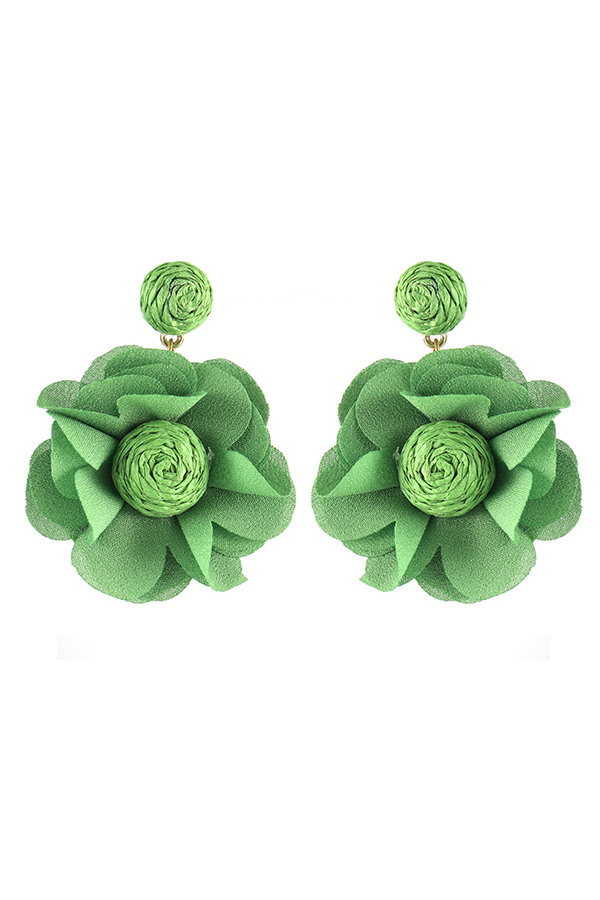 Bohemian Resort Style Fabric Flower Earrings-consonak