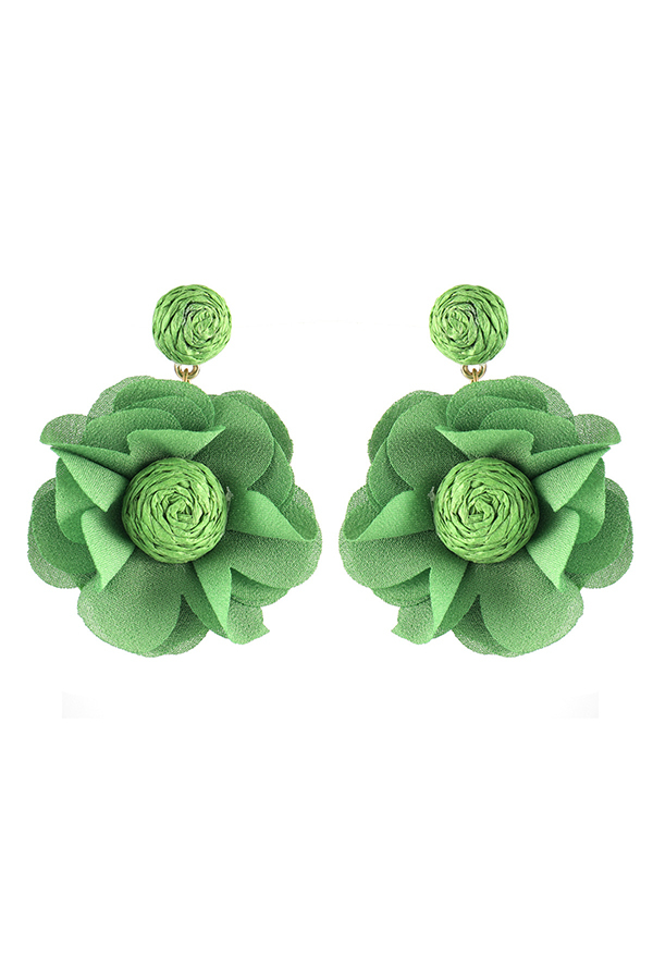 Bohemian Resort Style Fabric Flower Earrings-consonak