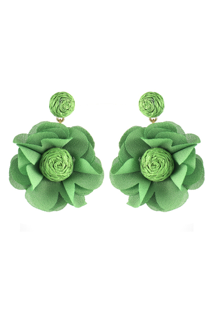 Bohemian Resort Style Fabric Flower Earrings-consonak