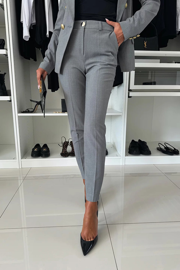 Feeling of Confidence High Rise Pocketed Tapered Pants-consonak