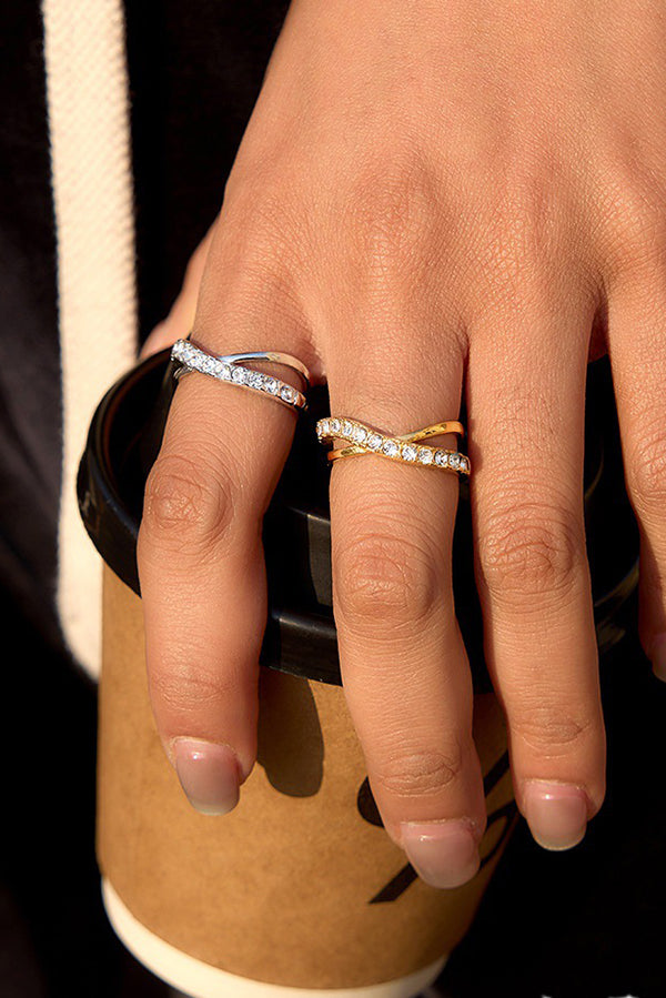 Western-style Affordable Luxury Geometric White Diamond Ring-Consonak