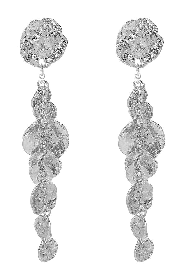 Light Luxury Metal Disc Pendant Earrings | Consonak