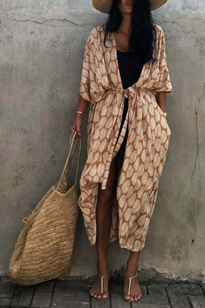 Hidden Island Boho Printed Kimono Beach Cover-up-consonak
