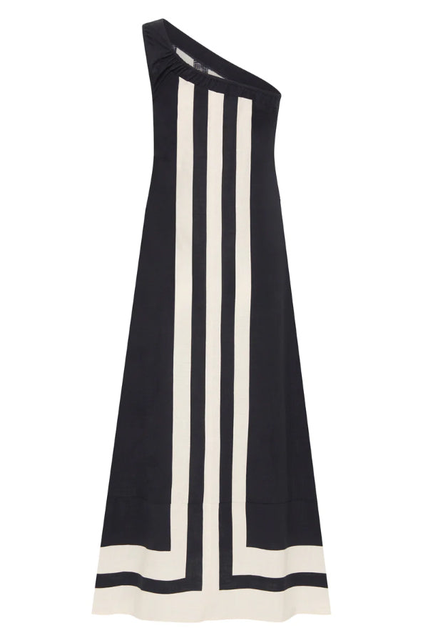 Striped Off-shoulder Dress-Consonak
