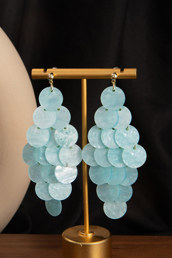 Resort Style Colorful Round Shell Tassel Earrings | Consonak