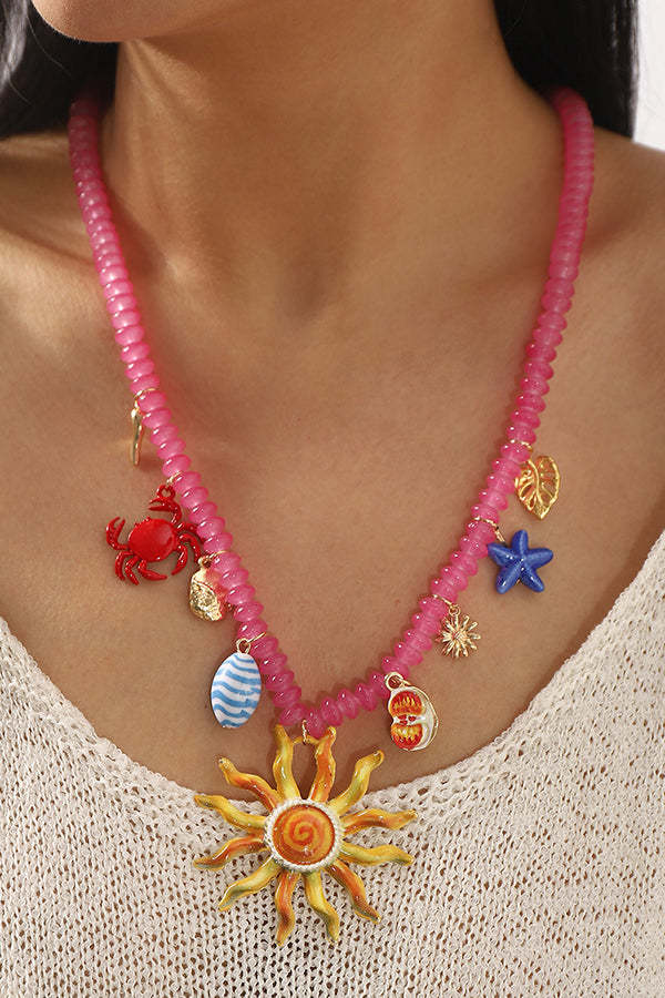 Bohemian Ocean Style Rice Bead Necklace-consonak