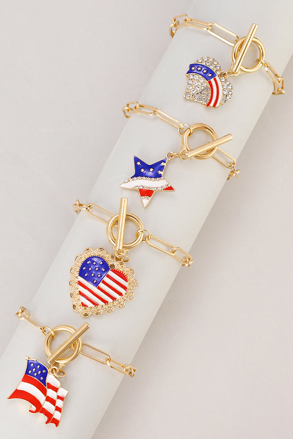 American Flag Independence Day Fashion Bracelet-consonak