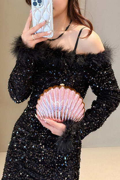 Fashionable and Elegant Chain Lock Shell Bag-consonak