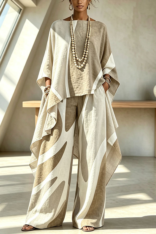 Geometric Pattern Color Blocking Irregular Slanted Set-Consonak